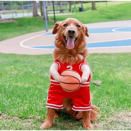 Slam Dunk Pup: Hilarious Dog Basketball Costume with Ball for Small Canine Stars!