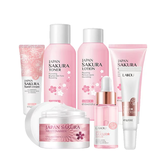 7Pc Green Tea Skin Care Set Facial Cleanser Moisturizing Skin Face Toner Face Cream anti Dark Circles Eye Cream Facecare Product