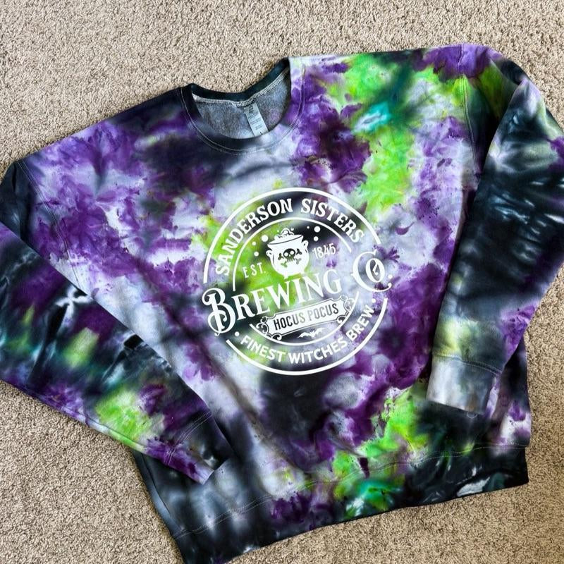 Brewing Company Ice Dye Crewneck Sweatshirt - Halloween Womenswear Style - Pullover