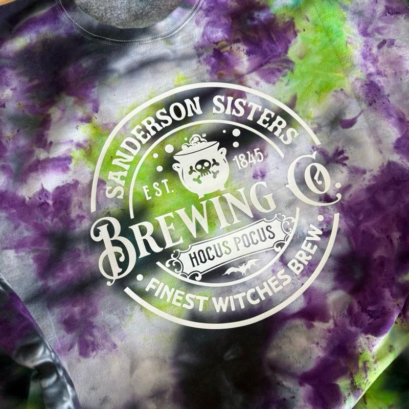 Brewing Company Ice Dye Crewneck Sweatshirt - Halloween Womenswear Style - Pullover