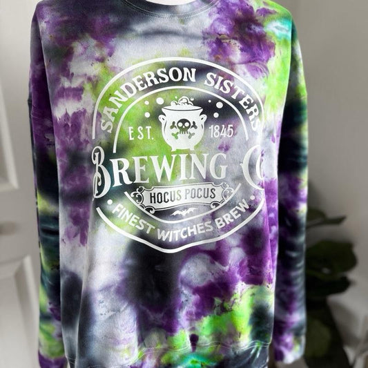 Brewing Company Ice Dye Crewneck Sweatshirt - Halloween Womenswear Style - Pullover